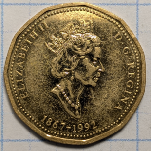 1992 loonie - Peace Tower