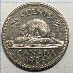 1986 nickel -